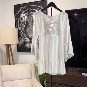 Lilly Pulitzer White Embroidered Tunic